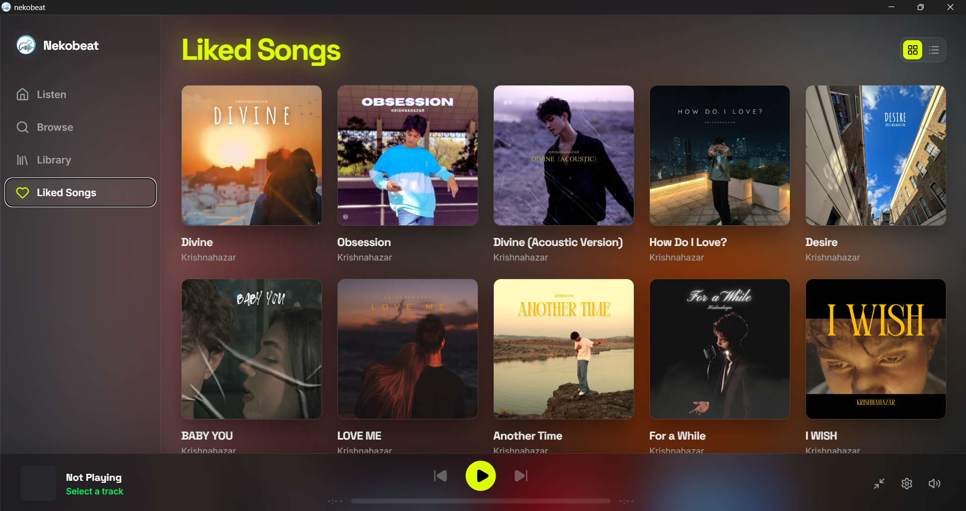 NekoBeat liked songs library