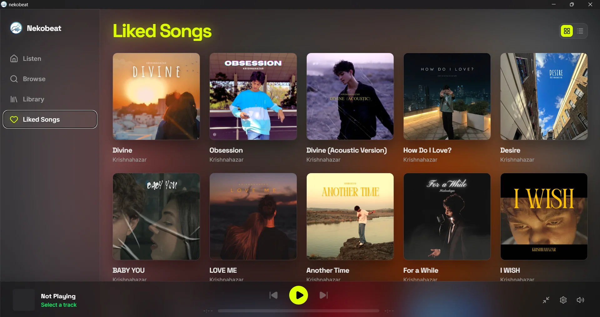 NekoBeat liked songs library